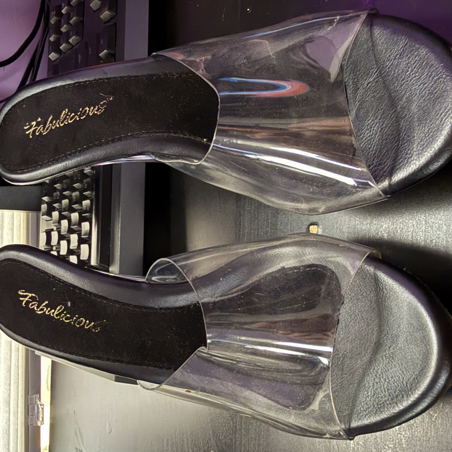 Filthy 5 Inch Clear Heels